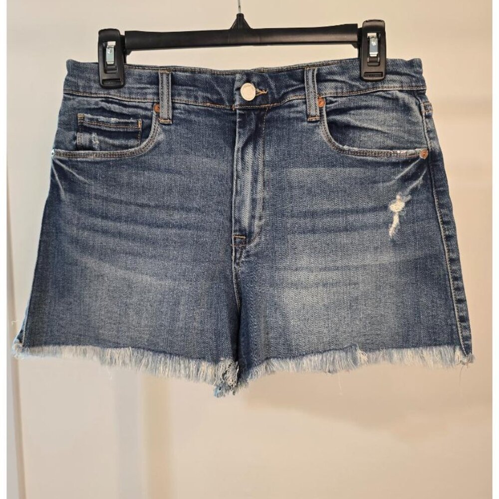 BLANK NYC The Lenox High Waist Denim Shorts Raw Hem Cutoffs Stretchy 30